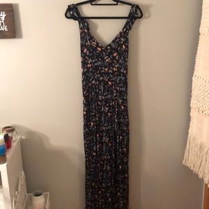 Navy Floral Maxi Dress//American Eagle